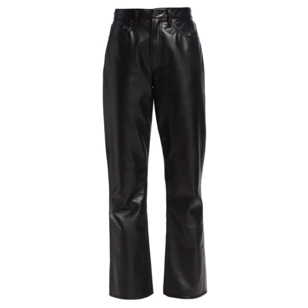 AGOLDE Relaxed Boot-Cut Leather-Blend Pants