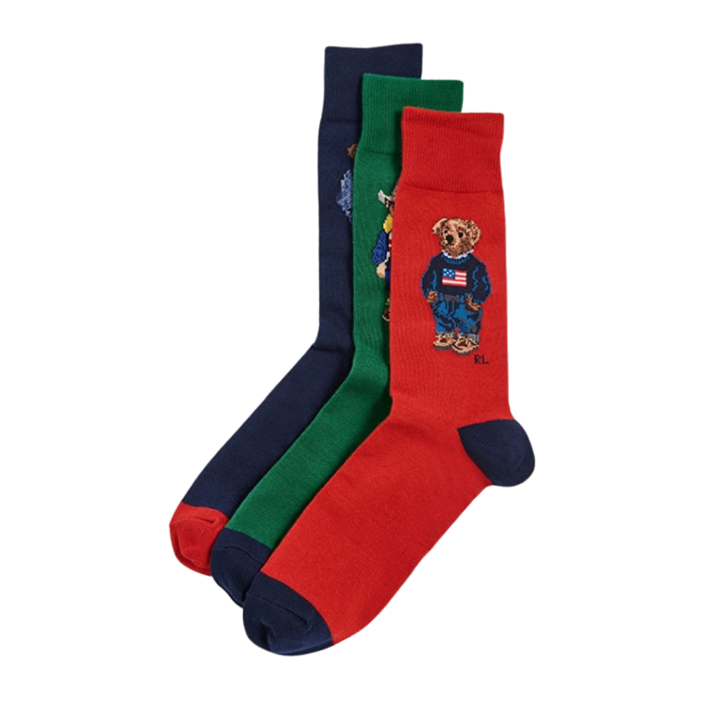 Polo Ralph Lauren 3 Pack Assorted Bear Socks
