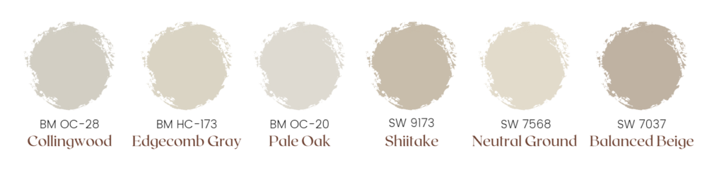 2023 Paint Colors - warm neutral paint options 