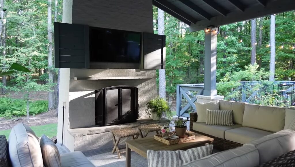 Outdoor Patio Reveal - outdoor fireplace 