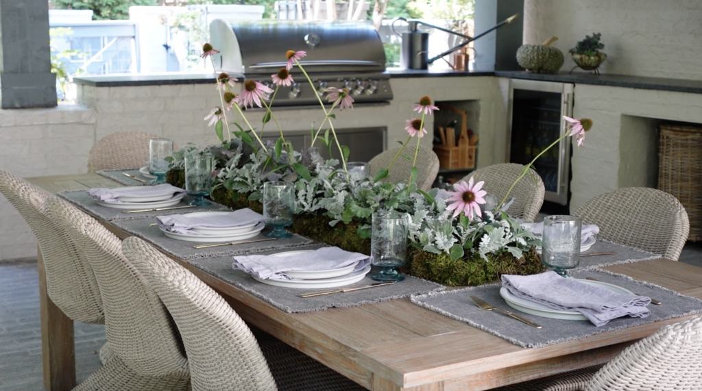 Decorating my Outdoor Spaces for Fall - garden tablescape 