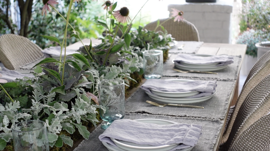 Decorating my Outdoor Spaces for Fall - garden tablescape 
