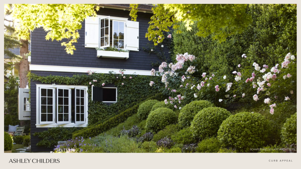 soften your exterior corners and skirting with trees and plants 